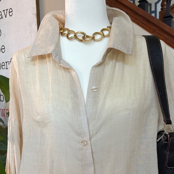 Cream Boho / Cowgirl Light Weight Button-Up Women's Top 🤩 - Picture 2 of 10